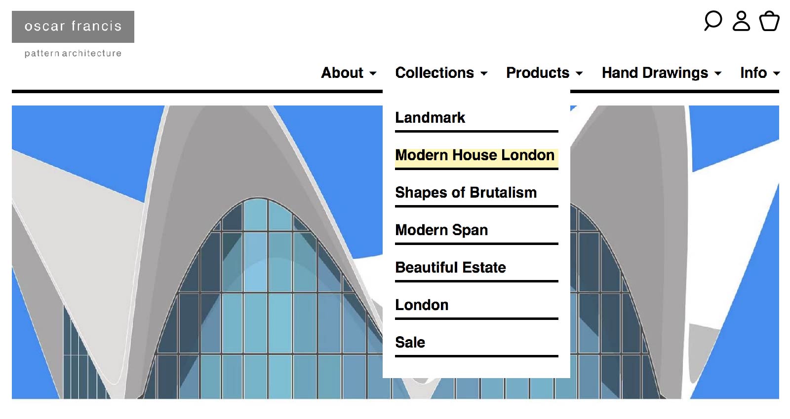 Website Screenshot - Header and Menu Expanded